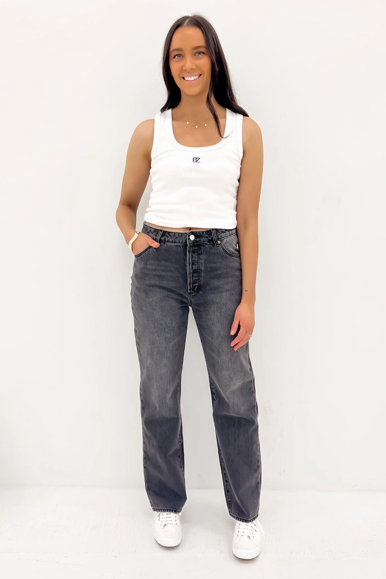 Teen Outfit Elegant 90s Relaxed Jean Worn Black