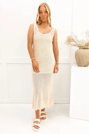 Sadie Maxi Dress Natural Sleeveless Cut Sister Charm