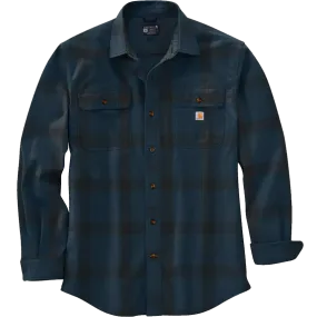 ElasticCuffDesign EcoFriendlyDye Men's Loose Fit Heavyweight Flannel Long Sleeve Plaid Shirt