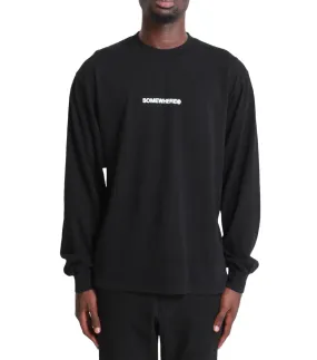 Smile Glow FlexibleCollarDesign SOMEWHERE Original Logo Long Sleeve T-Shirt Black