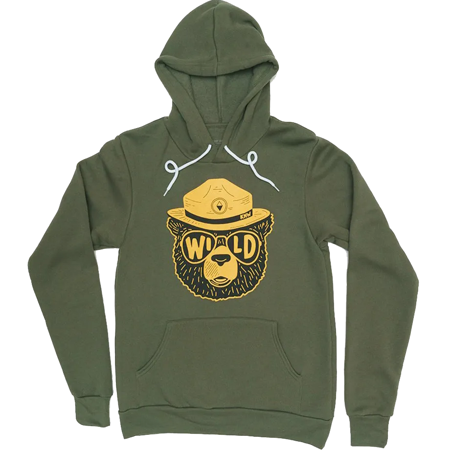 Unisex Wild Bear Pullover Hoodie Organic Cotton Certification
