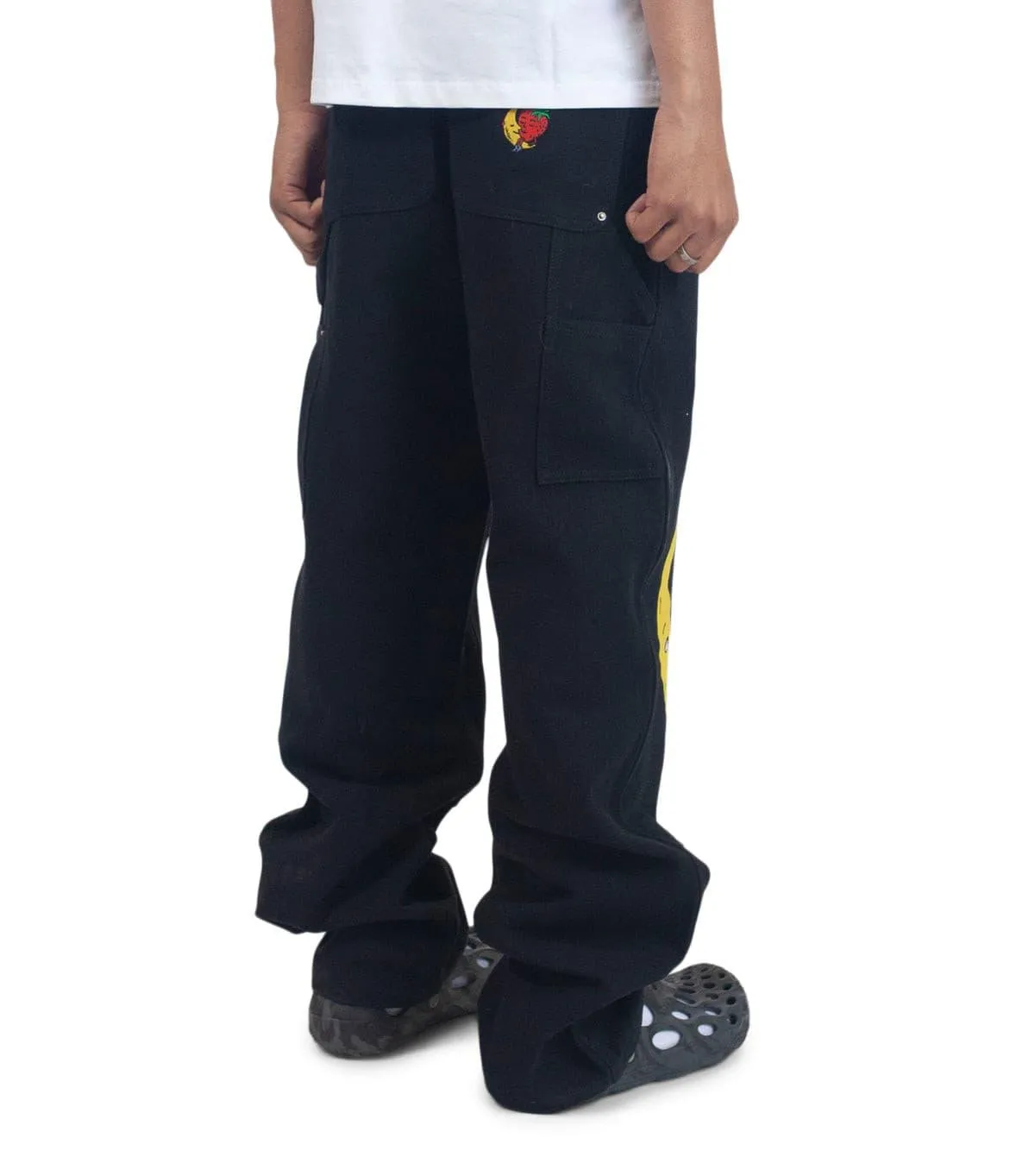 Still Glow Sky High Farm Canvas Embroidered Workwear Pants Black