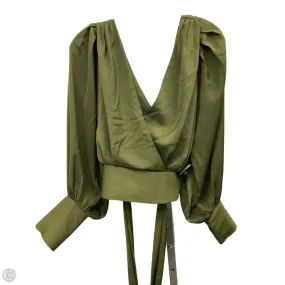 Multi Panel Cut Tunic top Top Long Sleeve By Banana Republic In Green, Size: 8