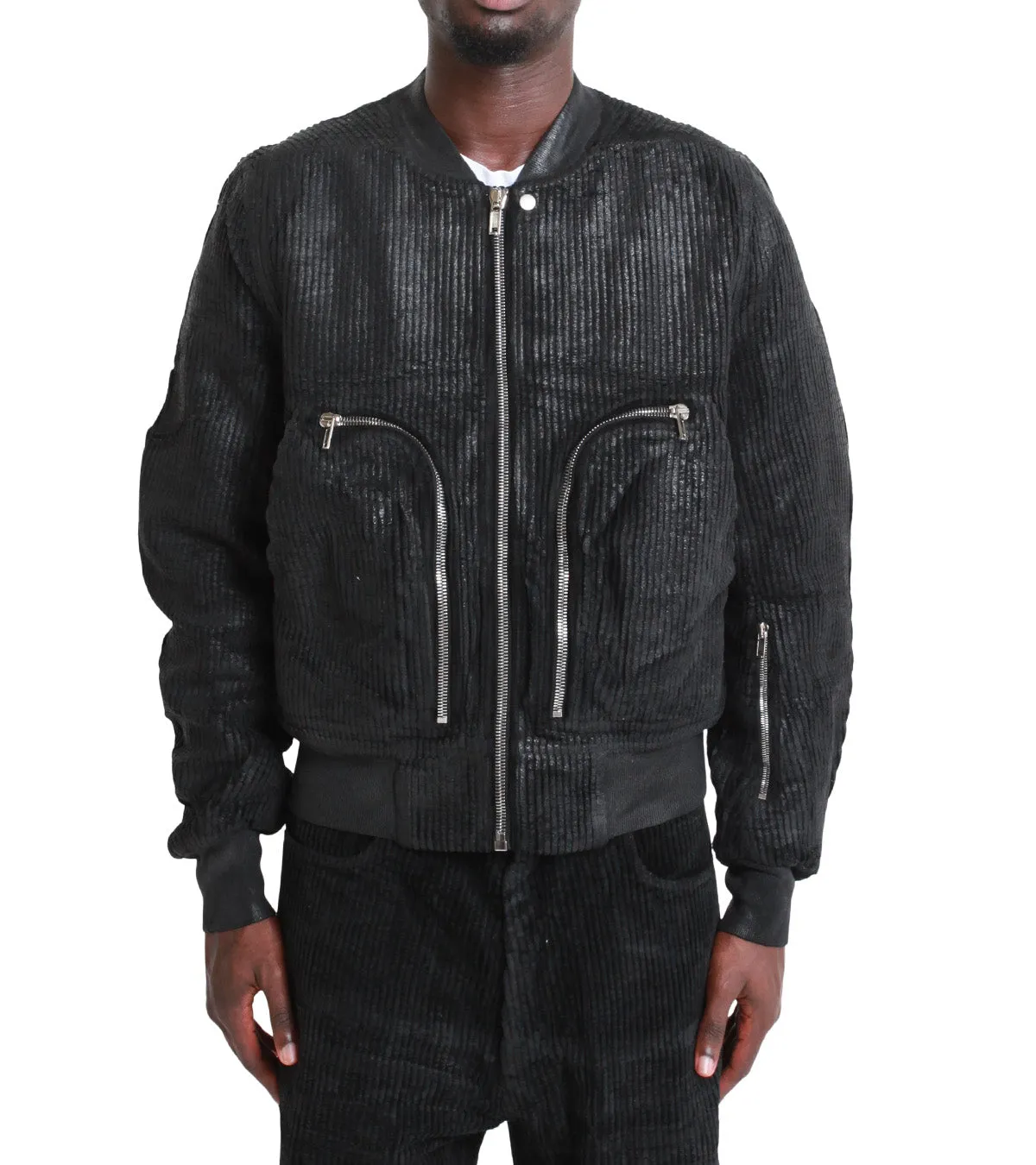 Ice Fit Rick Owens DRKSHDW Bauhaus Flight Bomber Jacket Black