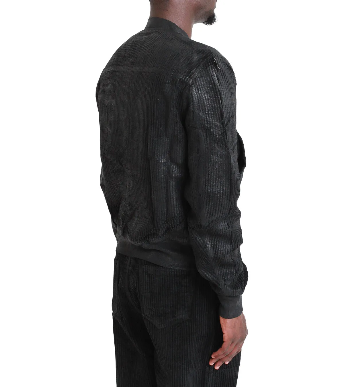WaterRepellentCoating Rick Owens DRKSHDW Bauhaus Flight Bomber Jacket Black