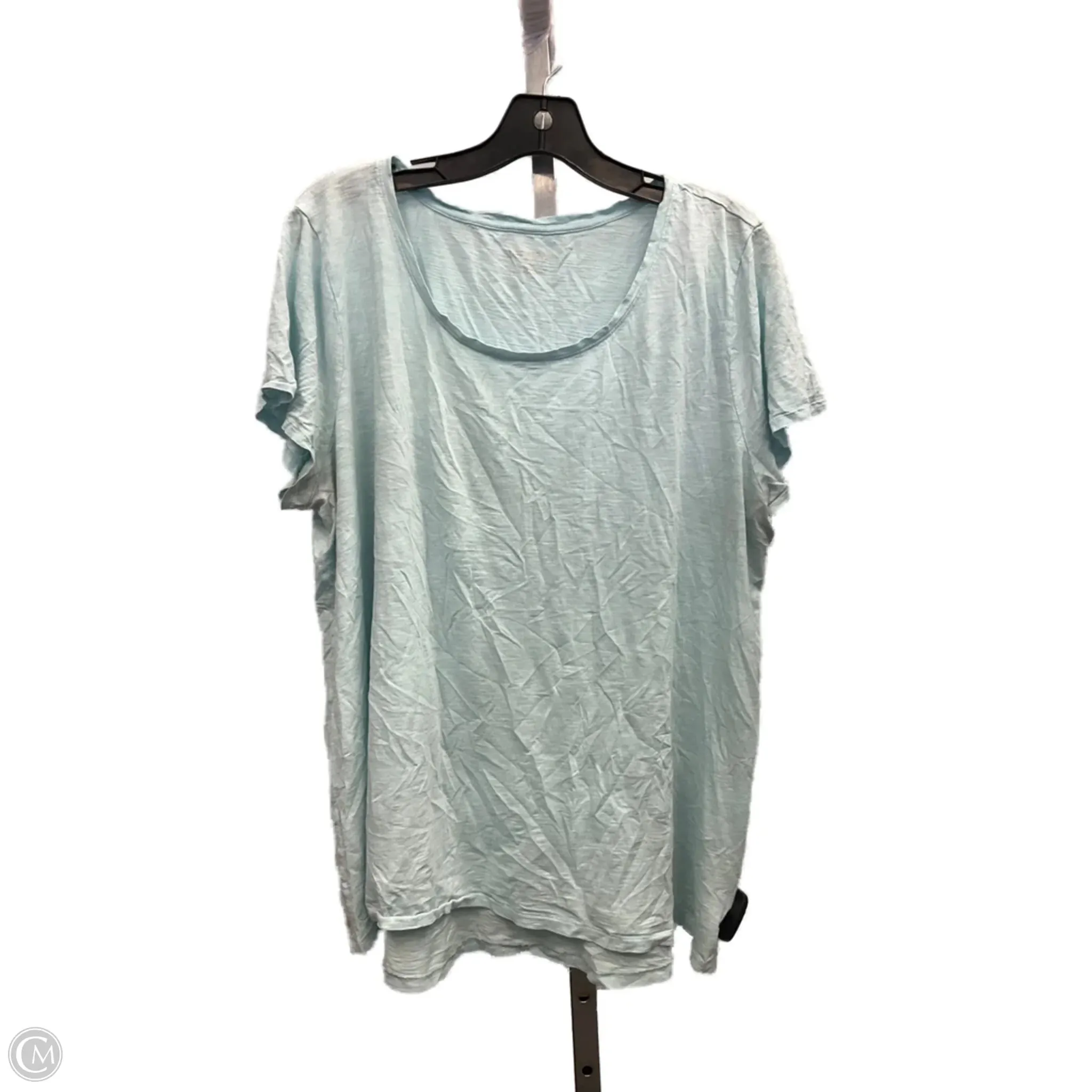 DurableWeave Top Short Sleeve Designer By Lilly Pulitzer In Blue, Size: Xxl