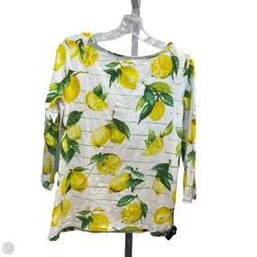 Top 3/4 Sleeve By Talbots In Green & Yellow, Size: M AdjustableHem
