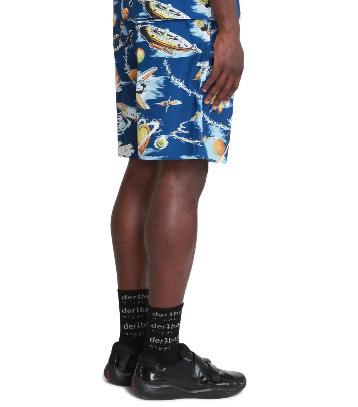Street Icon Layered Hem Details Human Made Cosmic Shorts Blue