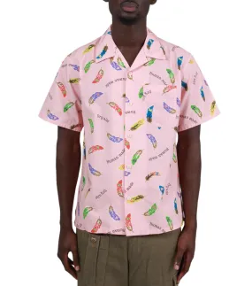Human Made Feather Aloha Shirt Pink RipstopFabric WindproofInterior