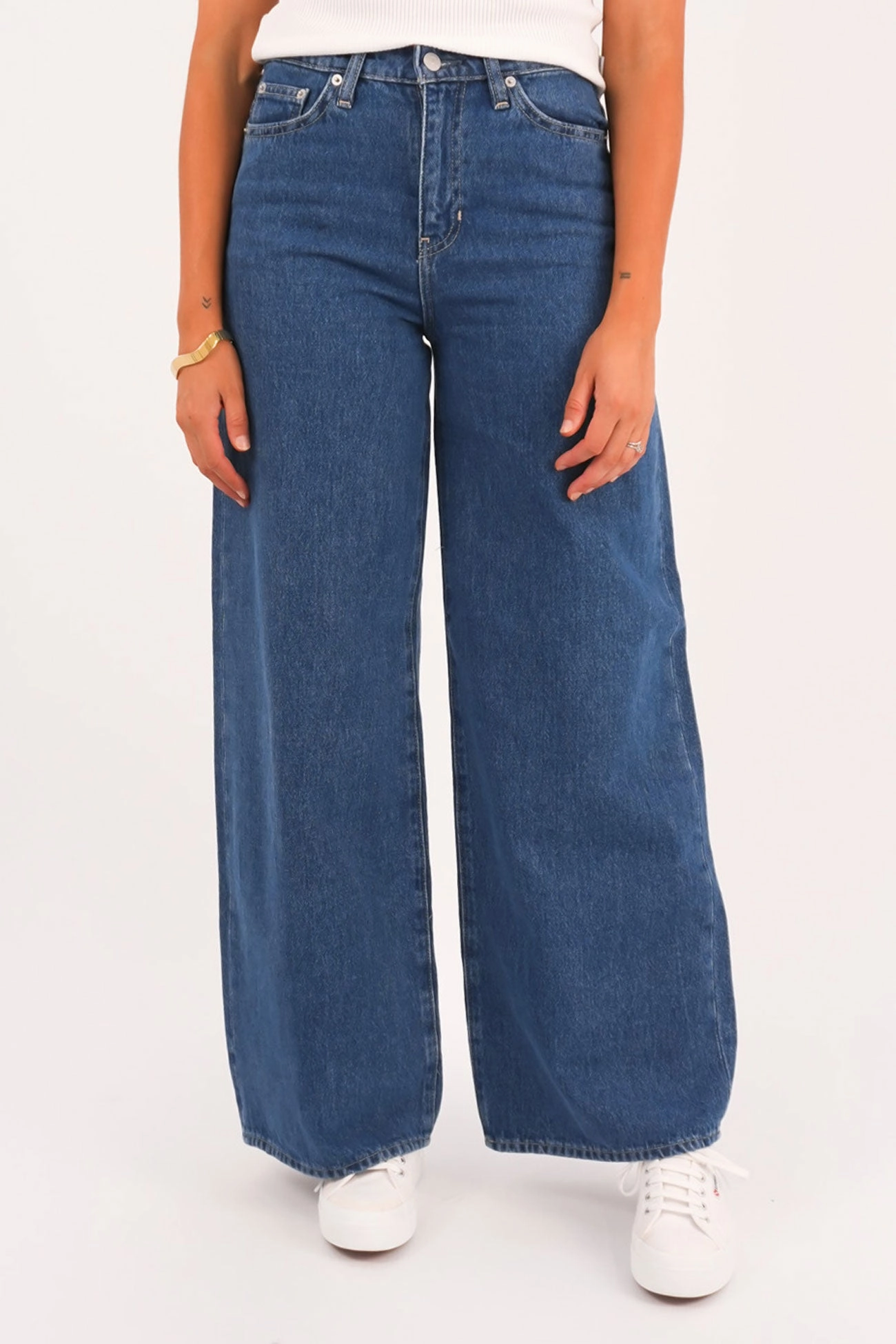 Mid A-Line Jean Blue Horizon Couple Look Work Ready Street Cool