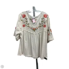 Top Short Sleeve By Time And Tru In Cream, Size: Xl AntiPillingSurface Winter Hoodie