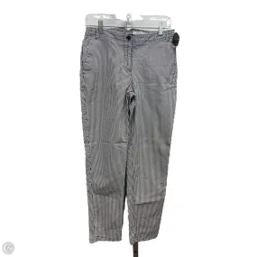Pants Cropped By Lk Bennett In Striped Pattern, Size: 4 Embroidered Detail