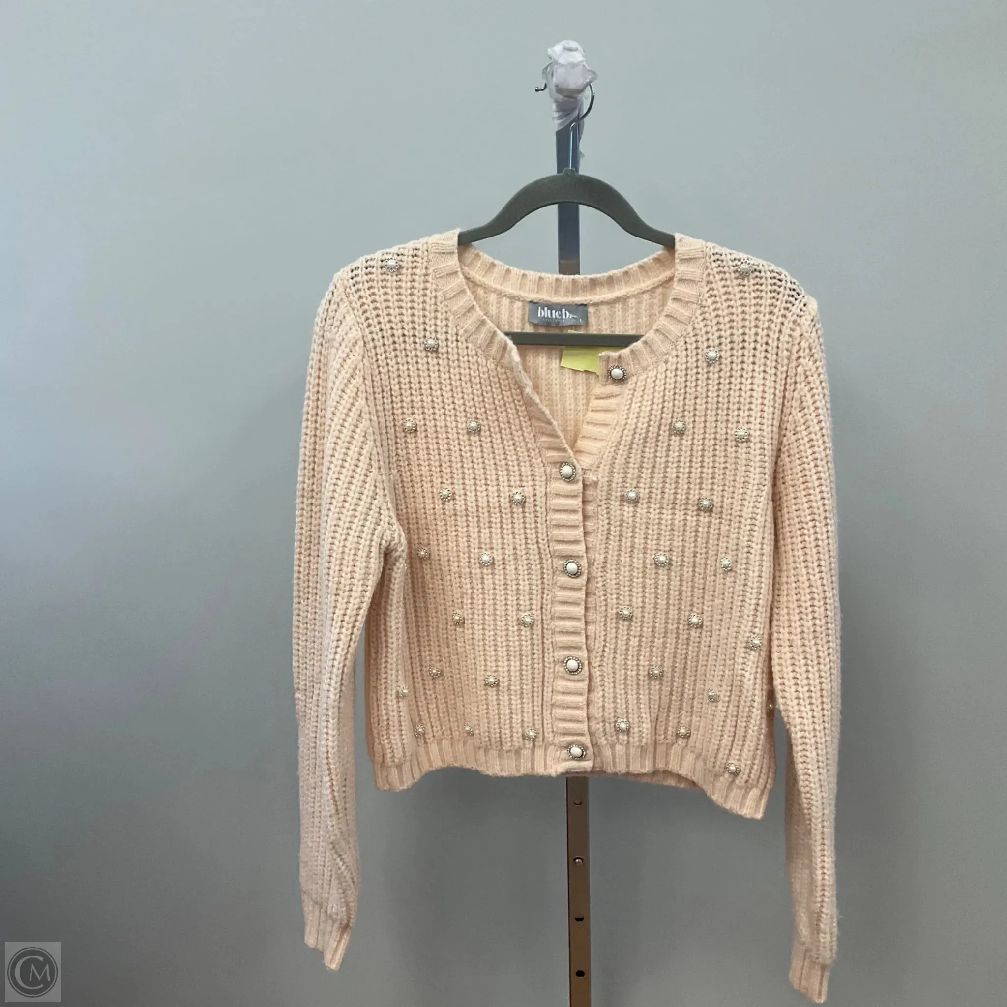 CrossGrain Fabric Reflective Trim Details Sweater By Blue B In Pink, Size: L