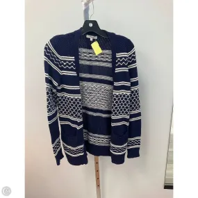Sweater Cardigan By Madewell In Blue & White, Size: S Classic Mode Queen Glow