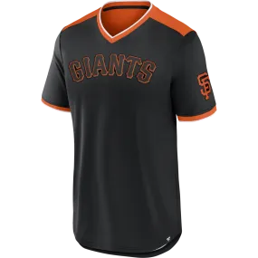 Men's Giants Fundamentals Poly Walk Off Short Sleeve LightweightMaterial AntiStaticMaterial