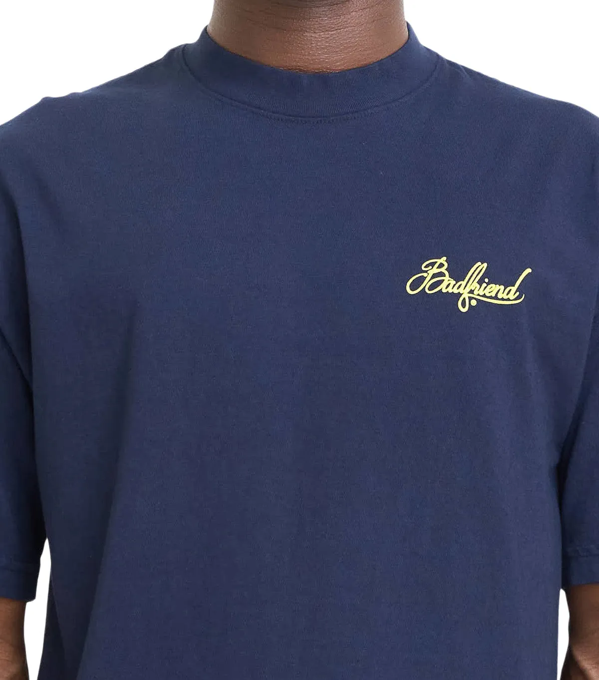 Hero Glow Carry Ease Badfriend Cursive Logo T-Shirt Navy