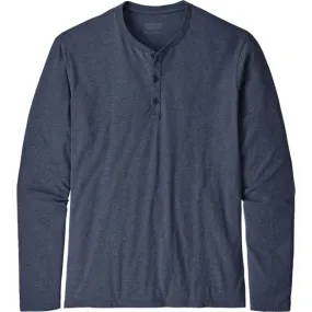 Men's Long-Sleeved Organic Cotton Lightweight Henley Pullover Opaque Core ThermalRegulation