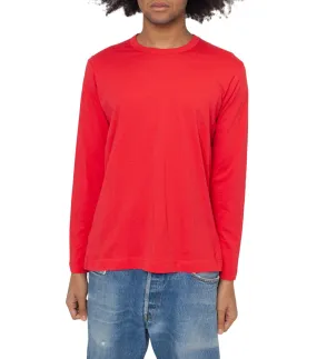 Meta Mood CdG SHIRT Rear Logo Long Sleeve T-Shirt Red