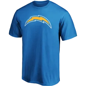ElasticCuffDesign MachineWashable Fabric Men's Chargers Cotton Primary Logo Short Sleeve