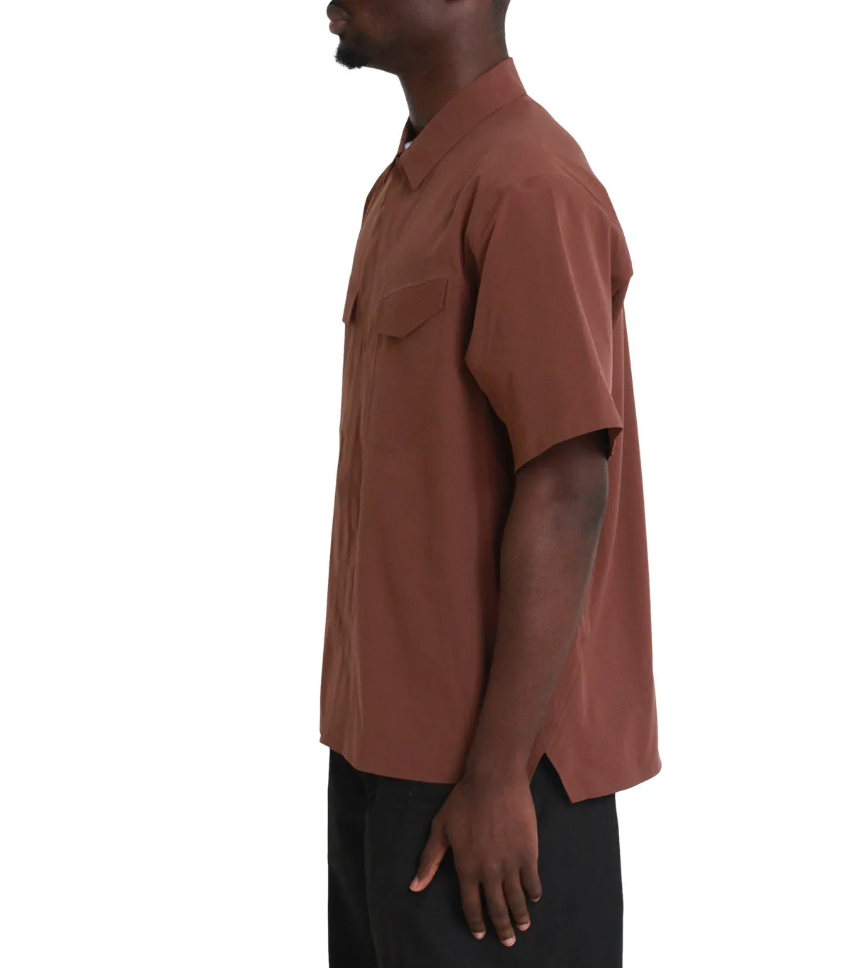 Lightweight Layering Reinforced Stitching Arc'teryx Veilance Field Short Sleeve Shirt Ganache