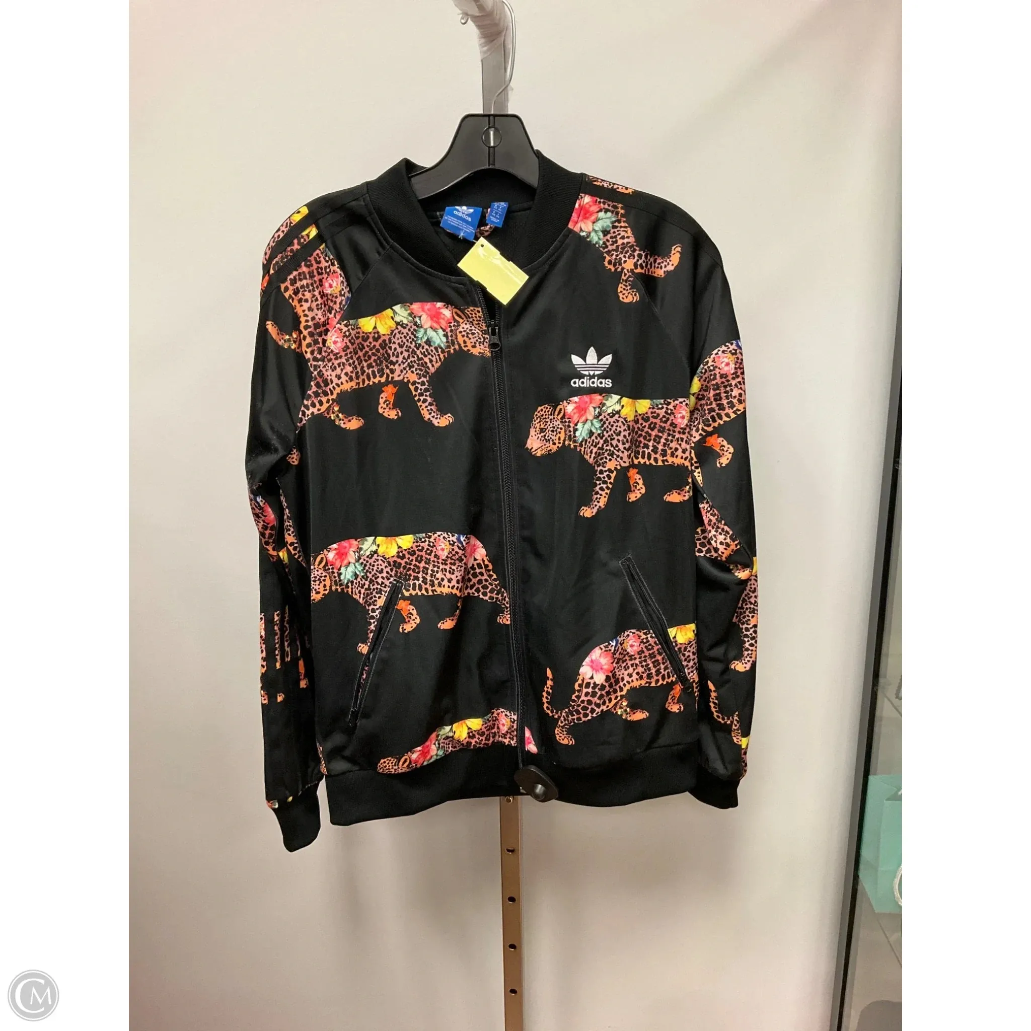 Athletic Jacket By Adidas In Animal Print, Size: M NoSlipWaistband Permanent Crease