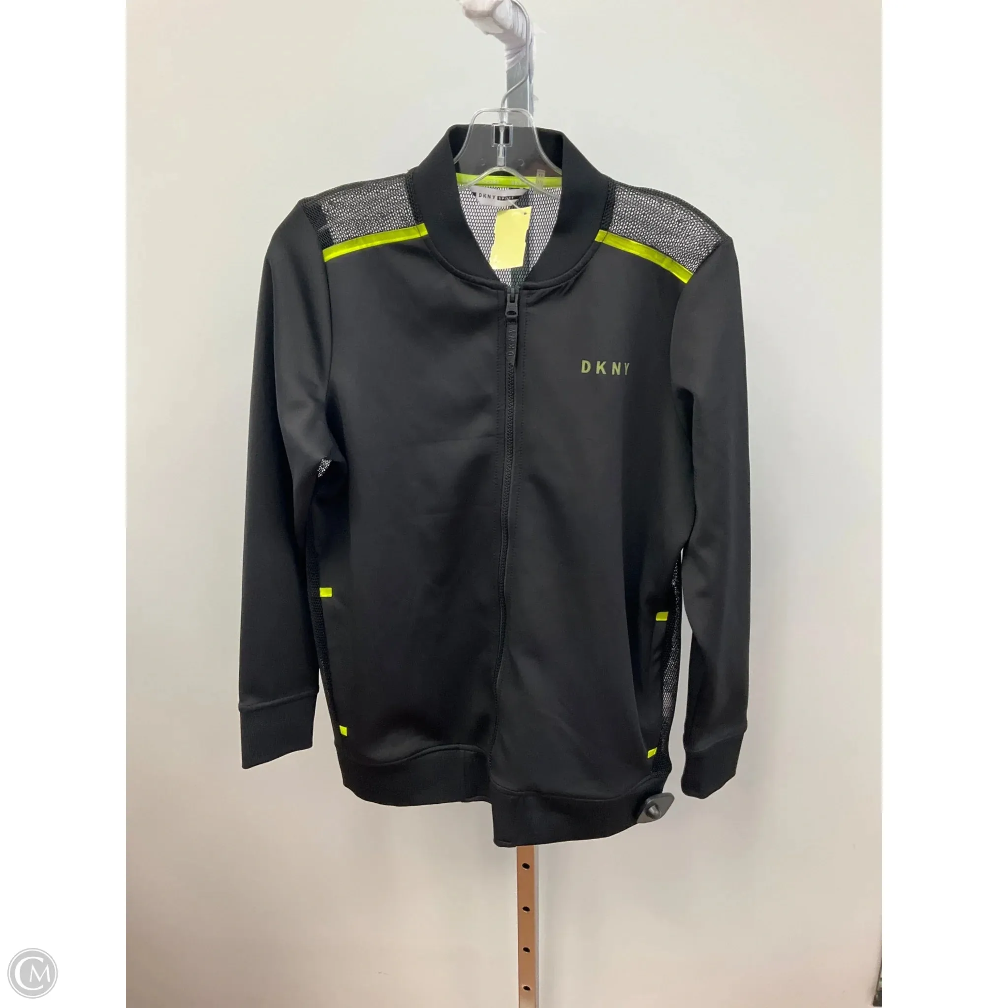 Stretchable Fabric Athletic Jacket By Dkny In Black, Size: Xs