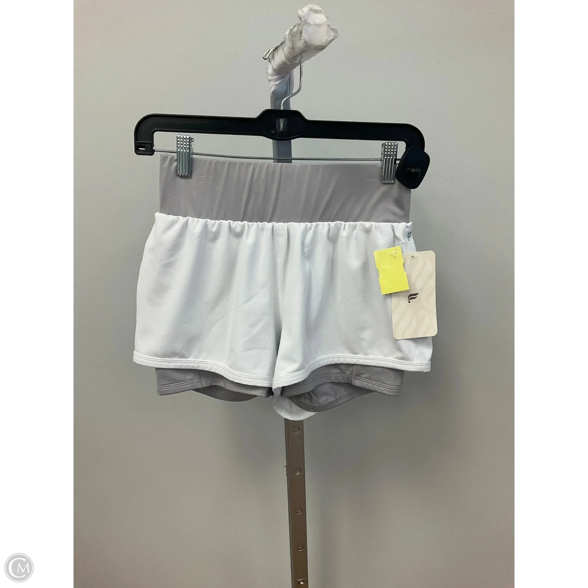 Athletic Shorts By Fabletics In Grey & White, Size: Xs RollUp Sleeves