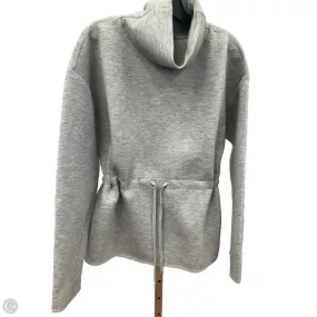 Country Core Athletic Top Long Sleeve Collar By Cmc In Grey, Size: L