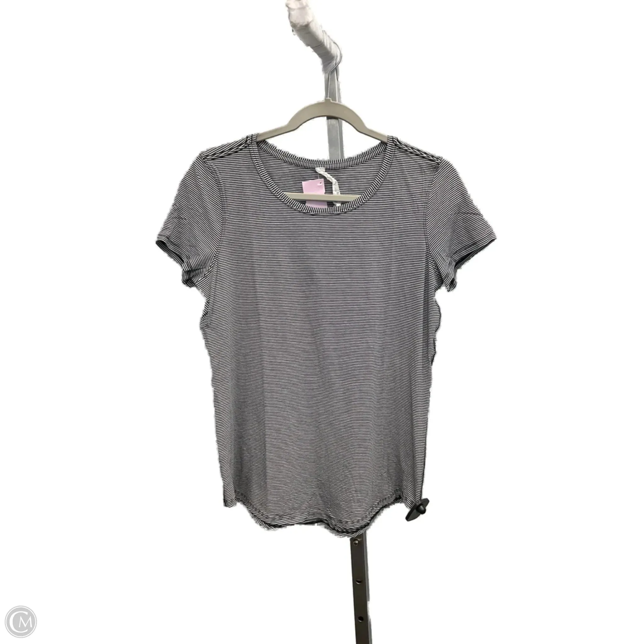 Athletic Top Short Sleeve By Lululemon In Striped Pattern, Size: 6 Street Icon PreShrunk Cotton