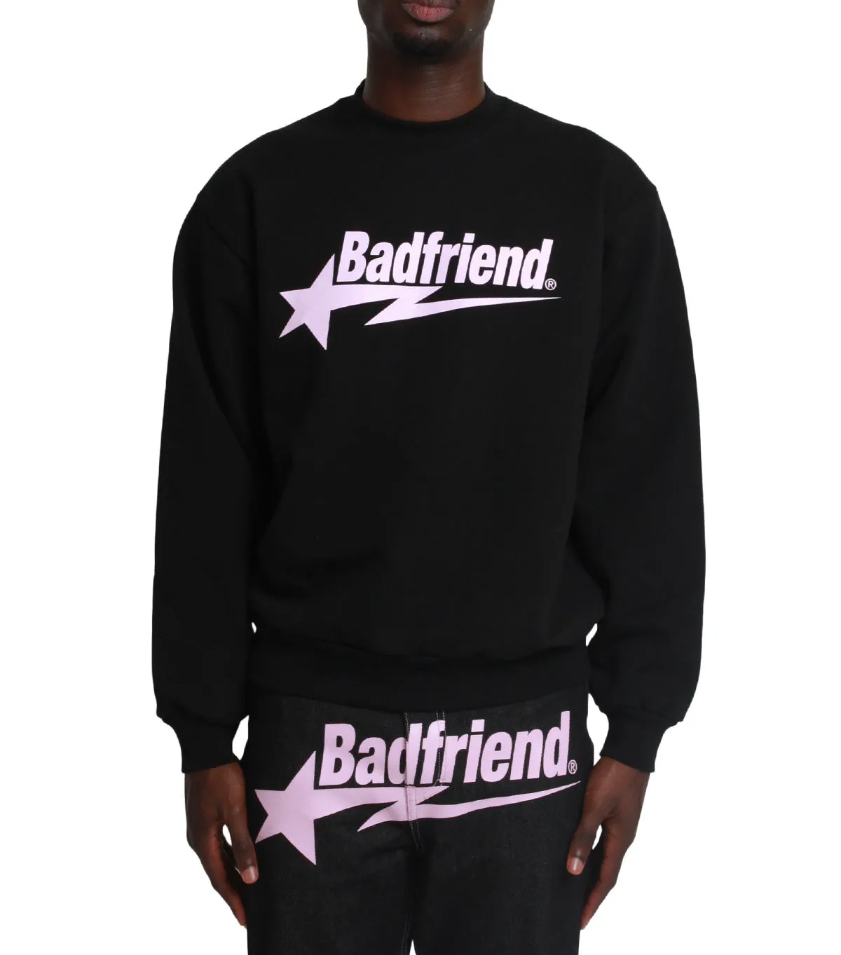 Badfriend Star Crewneck Black Pink Senior Ease