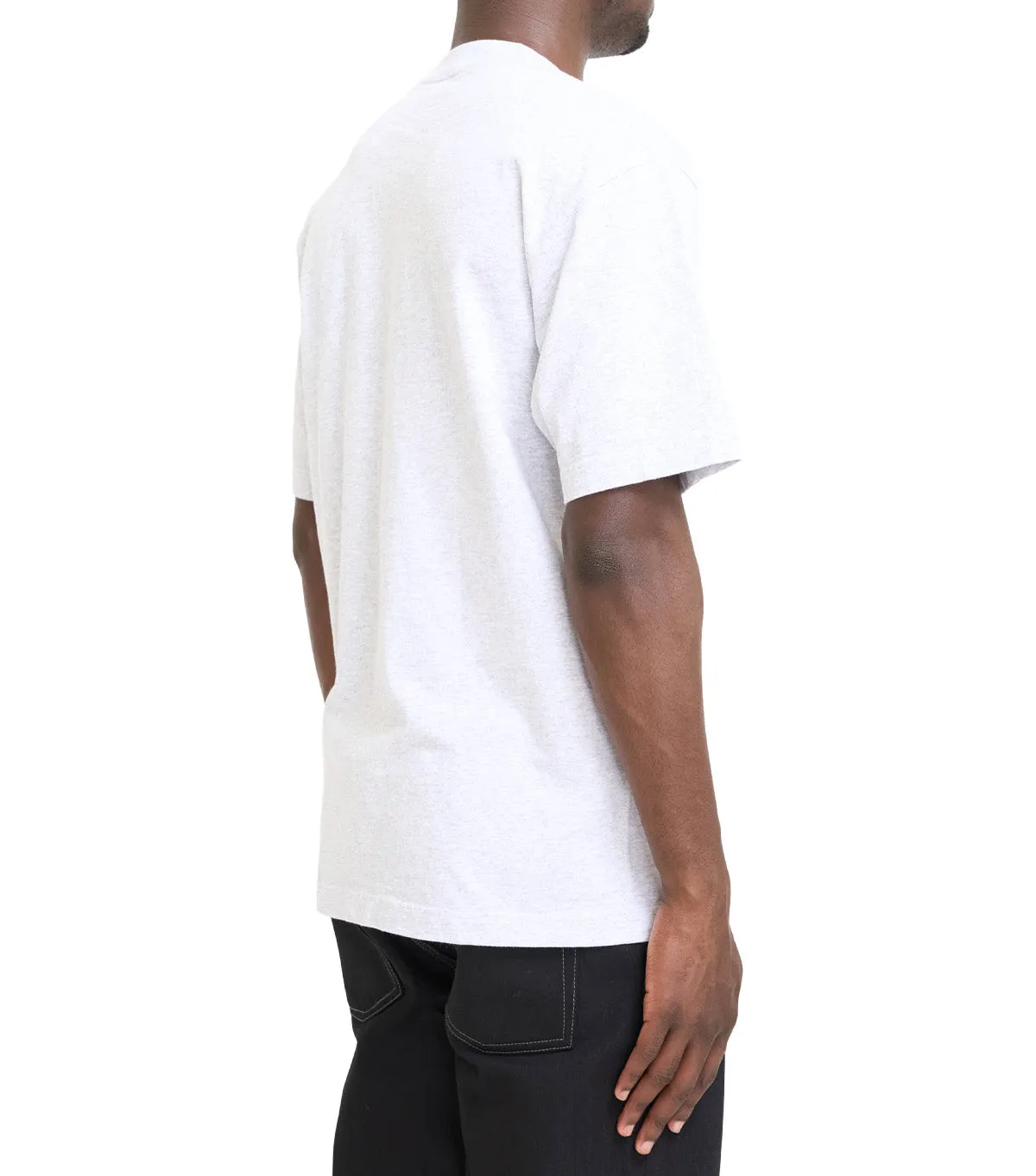 Badfriend Star Logo T-Shirt Heather Grey Elastic cuffs DoubleLayered Structure