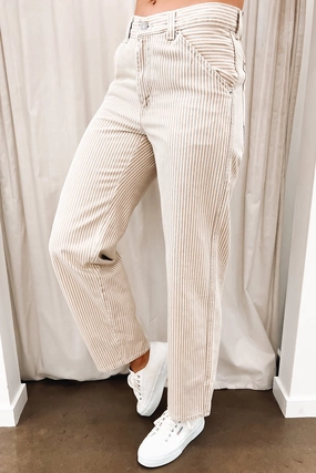 Elegant Bold Look Baggy Dad Utility Jean Lines In The Sand