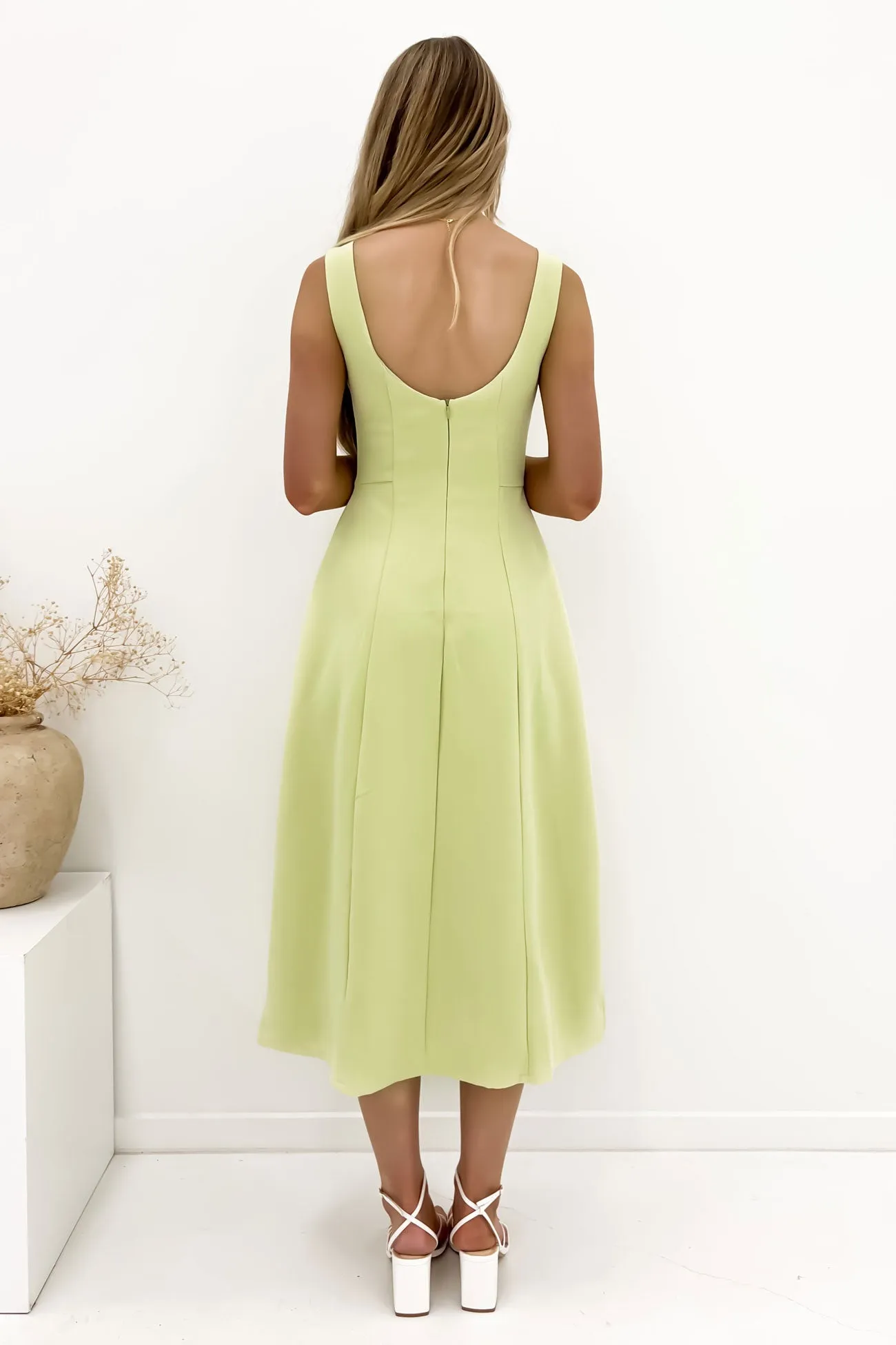 Charming Style Briony Midi Dress Lime