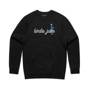 Birdie Juice Script Crewneck Glitter Glow Clear Mind