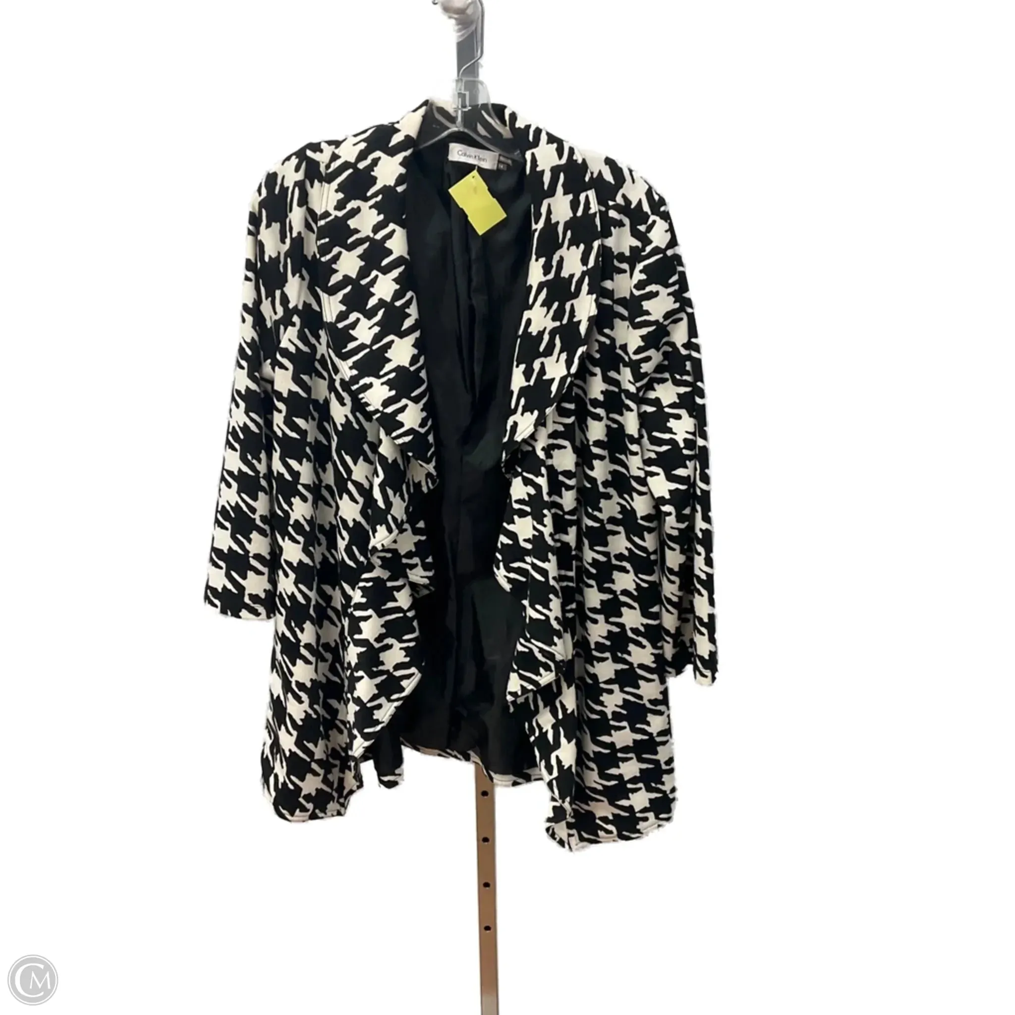 Eco Conscious Packaging Blazer By Calvin Klein In Black & White, Size: 14