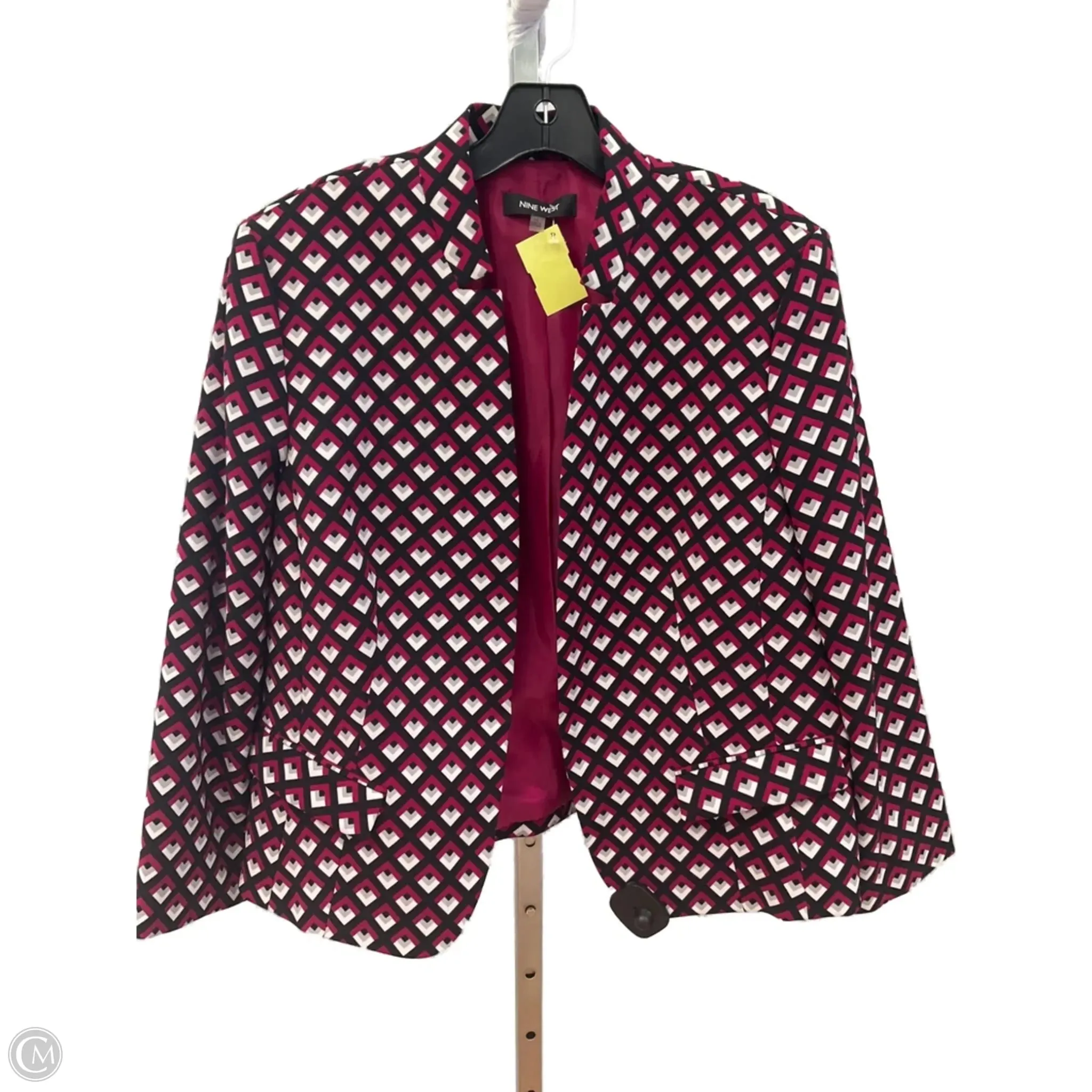 AirflowOptimized Design RibbedCollar Blazer By Style And Company In Geometric Pattern, Size: 14