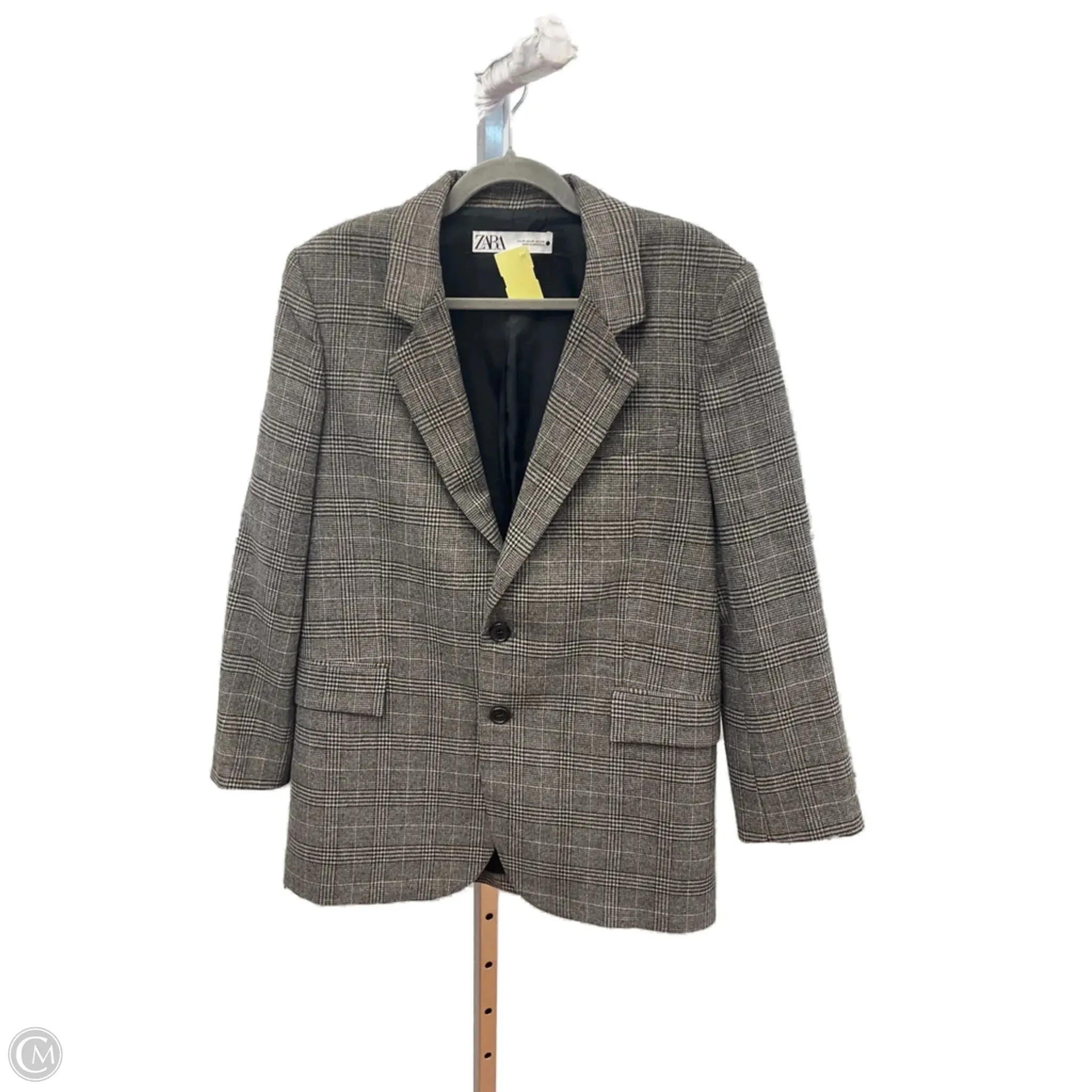 Blazer By Zara In Plaid Pattern, Size: M Double Stitched Seams