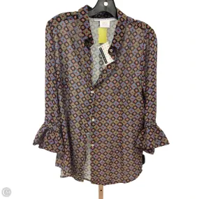 Blouse 3/4 Sleeve By Gretchen Scott In Multi-colored, Size: L LightweightLayeredFabric Wear Resistant Fabric