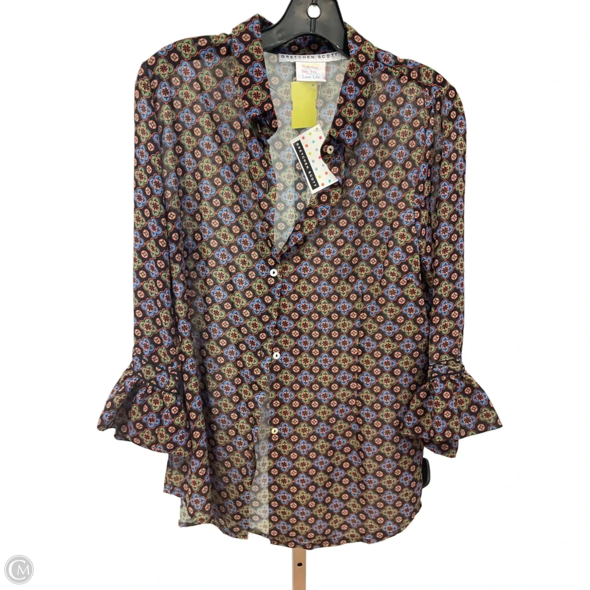 SoftLining Blouse 3/4 Sleeve By Gretchen Scott In Multi-colored, Size: L