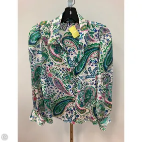 Blouse Long Sleeve By Zara In Blue & Green, Size: M Basic Sweatshirt