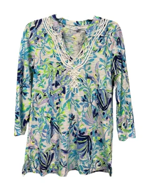 Sleek Tone Blue & White Dress Casual Short Lilly Pulitzer, Size S