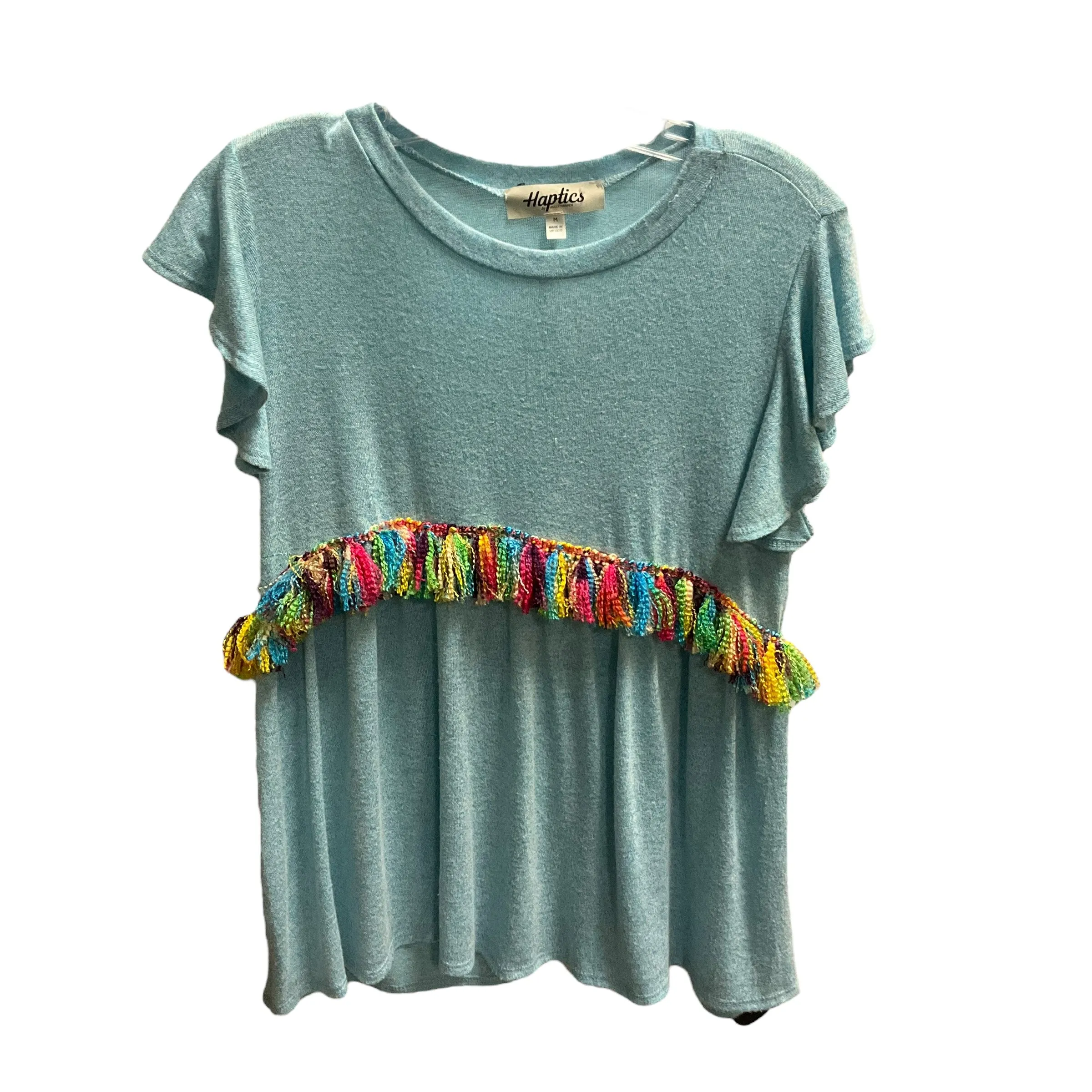 Blue Top Short Sleeve Haptics, Size M Queen Glow