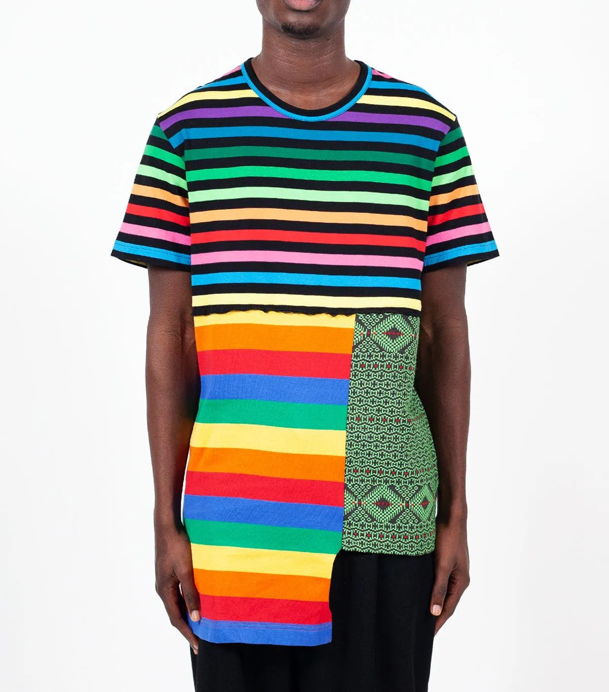 CdG Homme Plus Patchwork T-Shirt Multi Color Snow Core