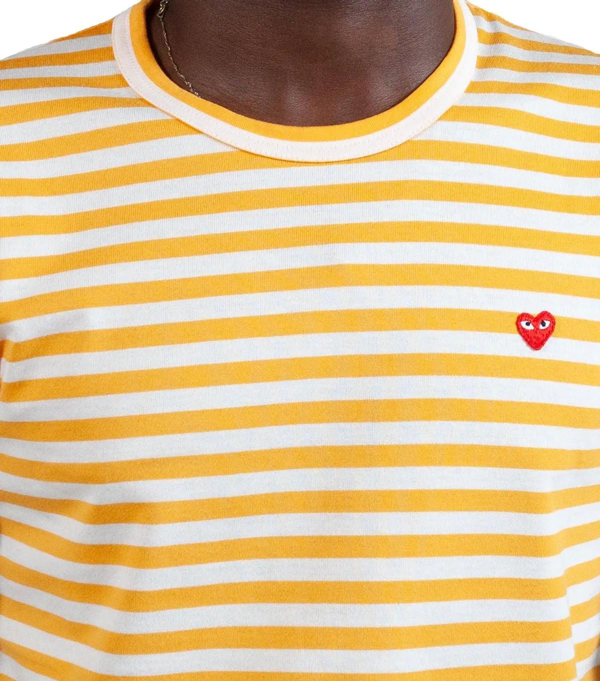 Metro Edge Glitter Fit CdG PLAY Bi-Color Striped Long Sleeve T-Shirt Yellow