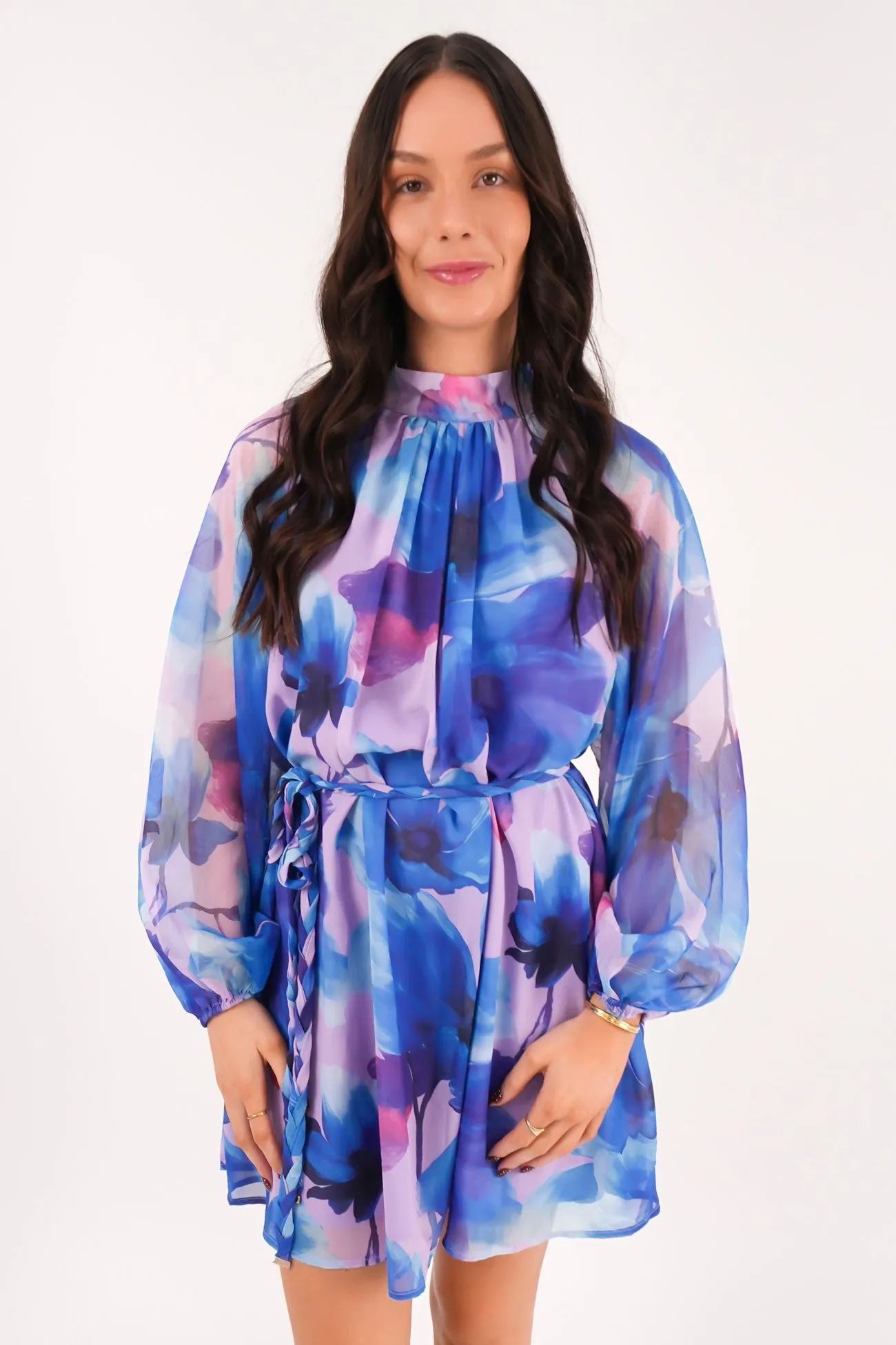 Matte-Lining Meera Mini Dress Blue
