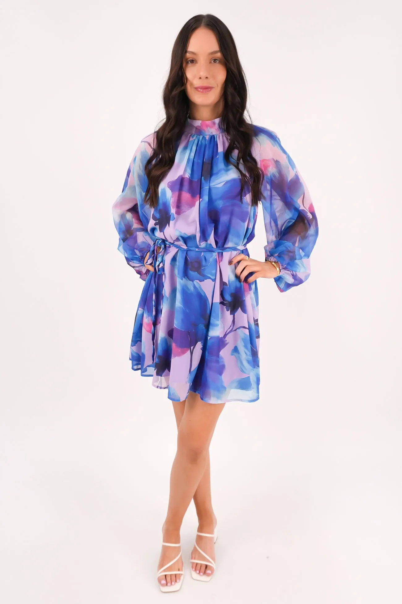 Meera Mini Dress Blue Versatile dress for layering