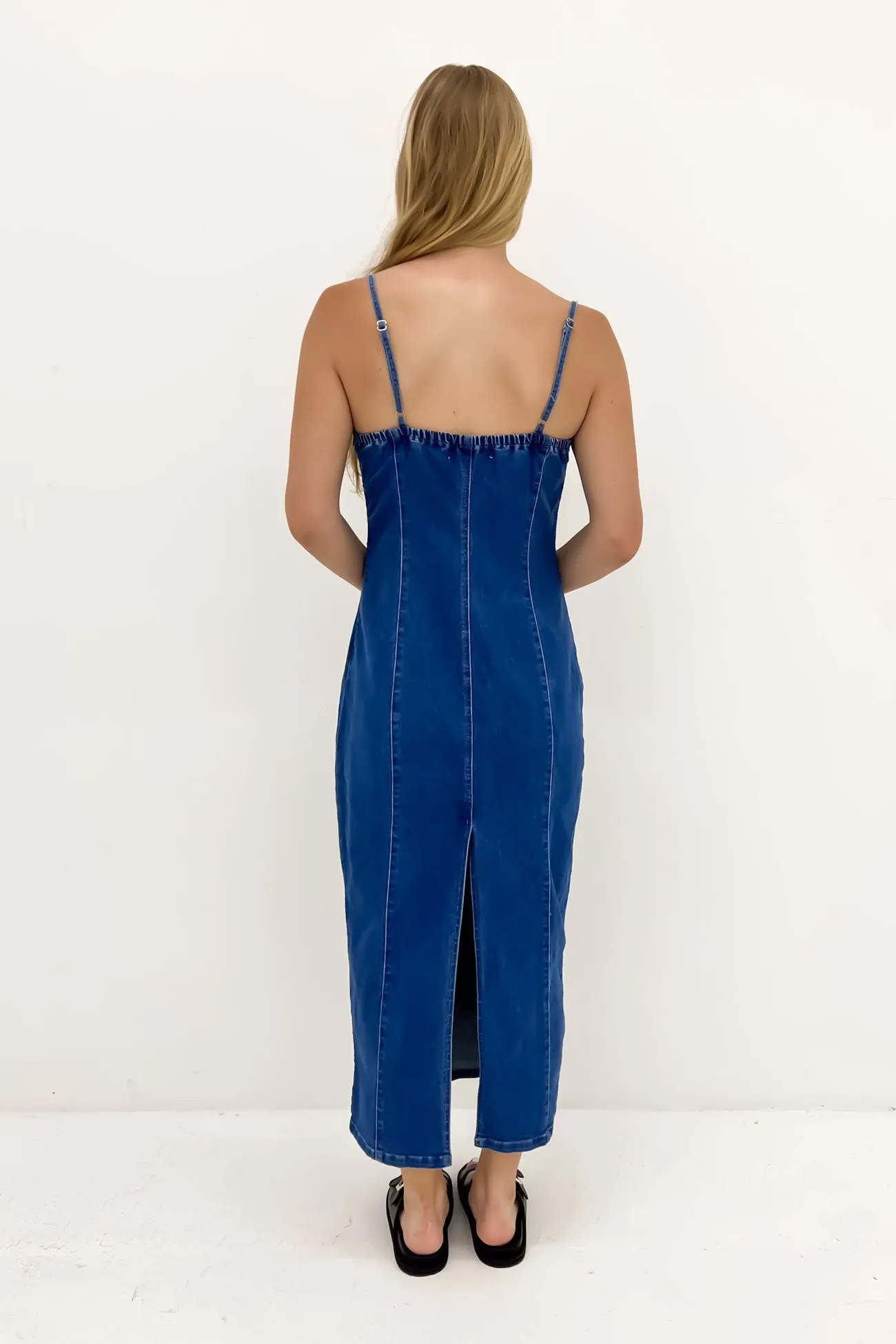 Romy Denim Midi Dress Indigo Timeless Wear