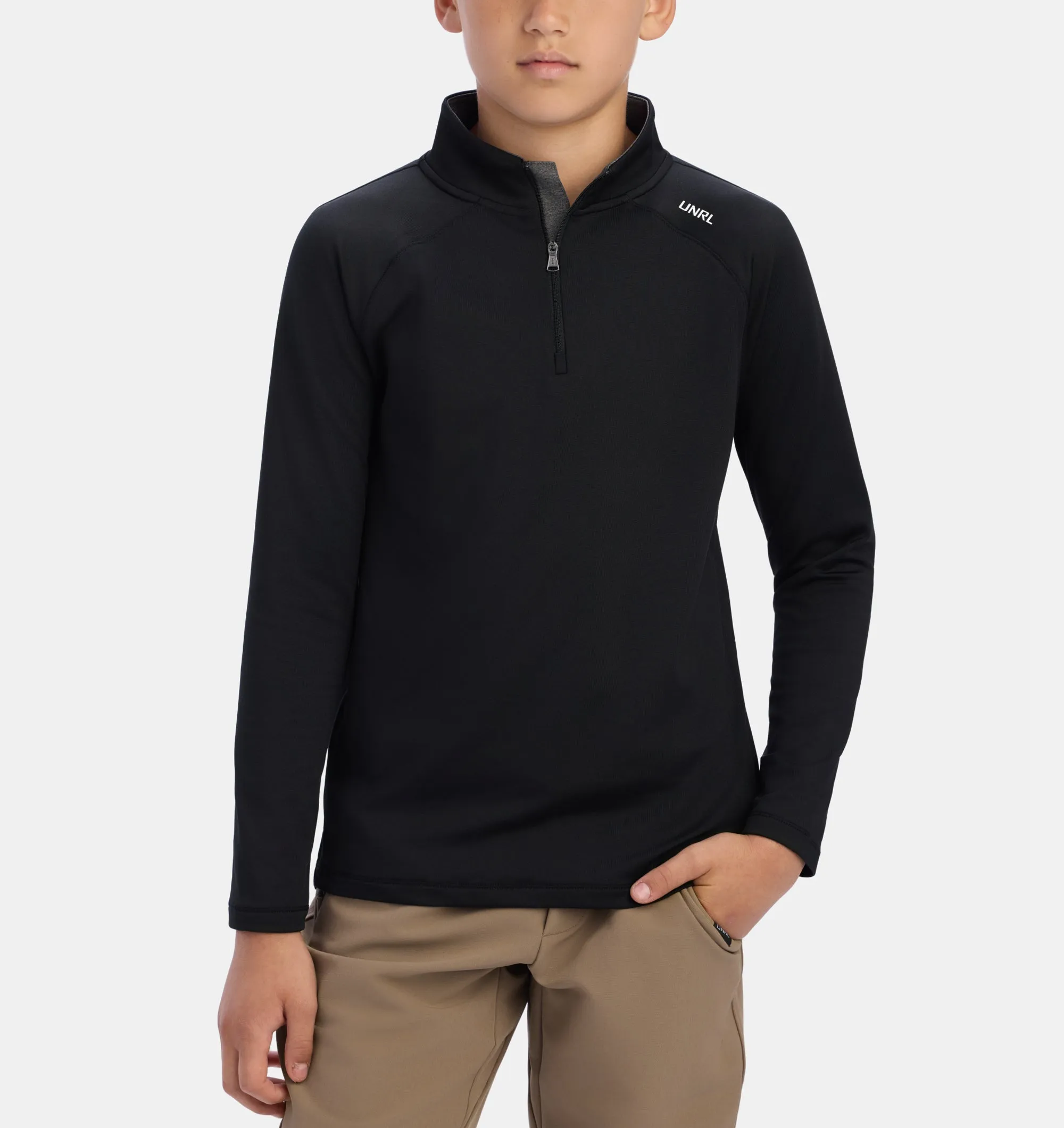 UNRL Youth Interlock Quarter Zip FrictionResistant