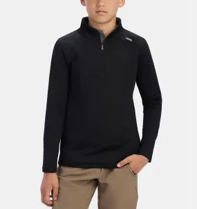 UNRL Youth Interlock Quarter Zip Loose Fit Model Edge