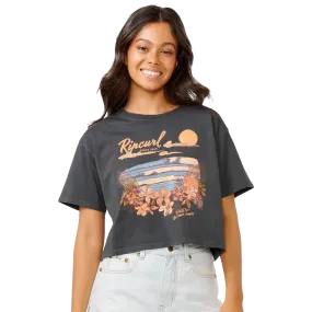 Women's Wave Gliders Cropped Tee elastic waistband Minimal Mood